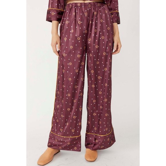 Free People Purple Pajama Set with Gold Accents - Picture 5 of 9